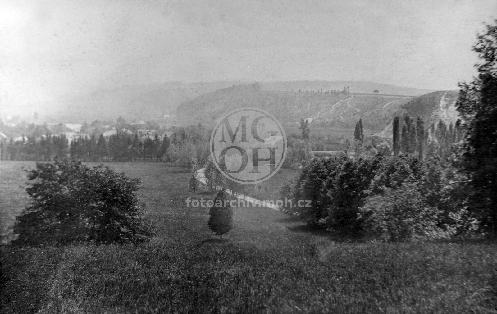 Negativ - Lipová stráň s Erbenkou (repro fotografie z roku  1875)