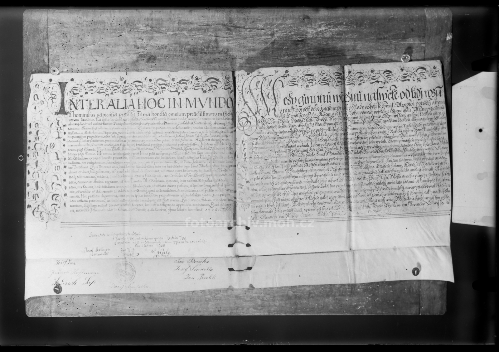Negativ - Zachovací list Lukáše Mikšána, 1604