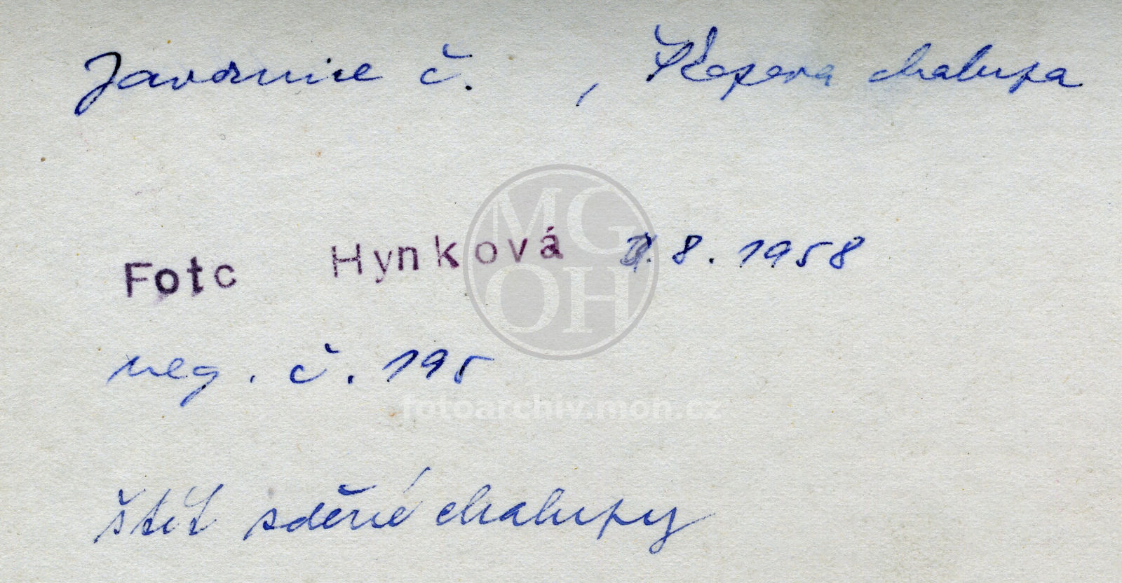 Fotografie - Škopova  chalupa - zděný štít