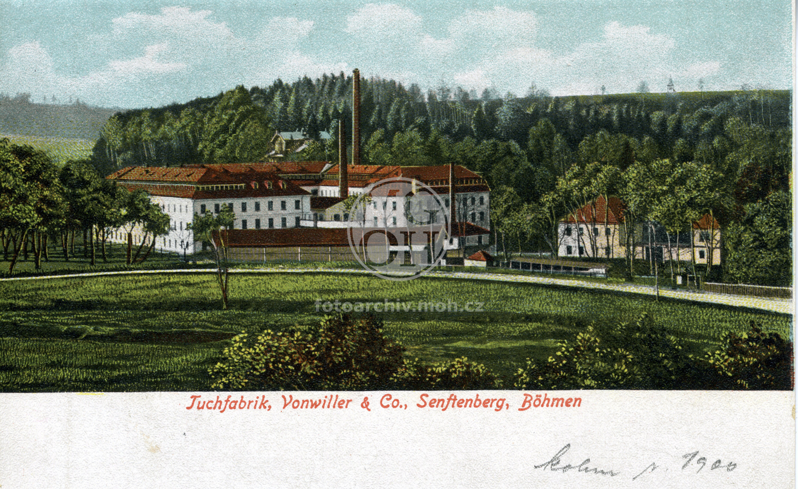 Dopisnice - Tkalcovna Vonwiller- továrna