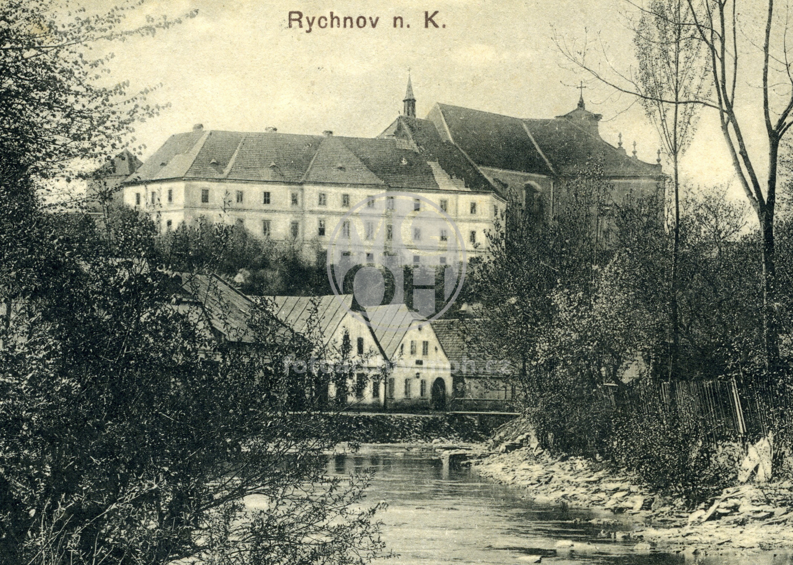 Dopisnice - Chaloupky, piaristické gymnasium, kostel Nejsvětější Trojice