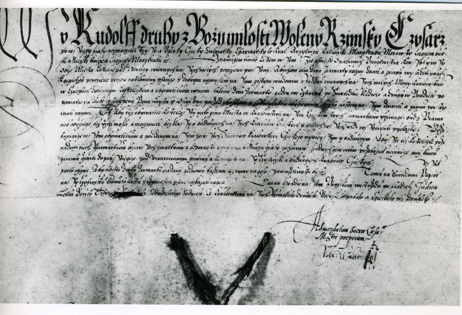 Fotografie - Rudolf II. roku 1547 - vysazuje 2 jarmarky