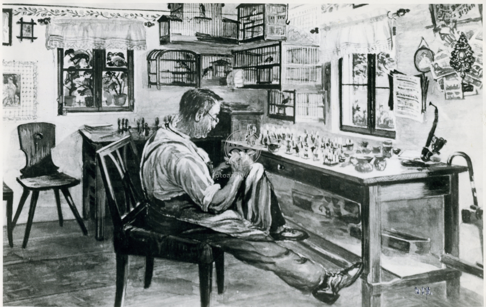 Fotografie - Řezbář při práci