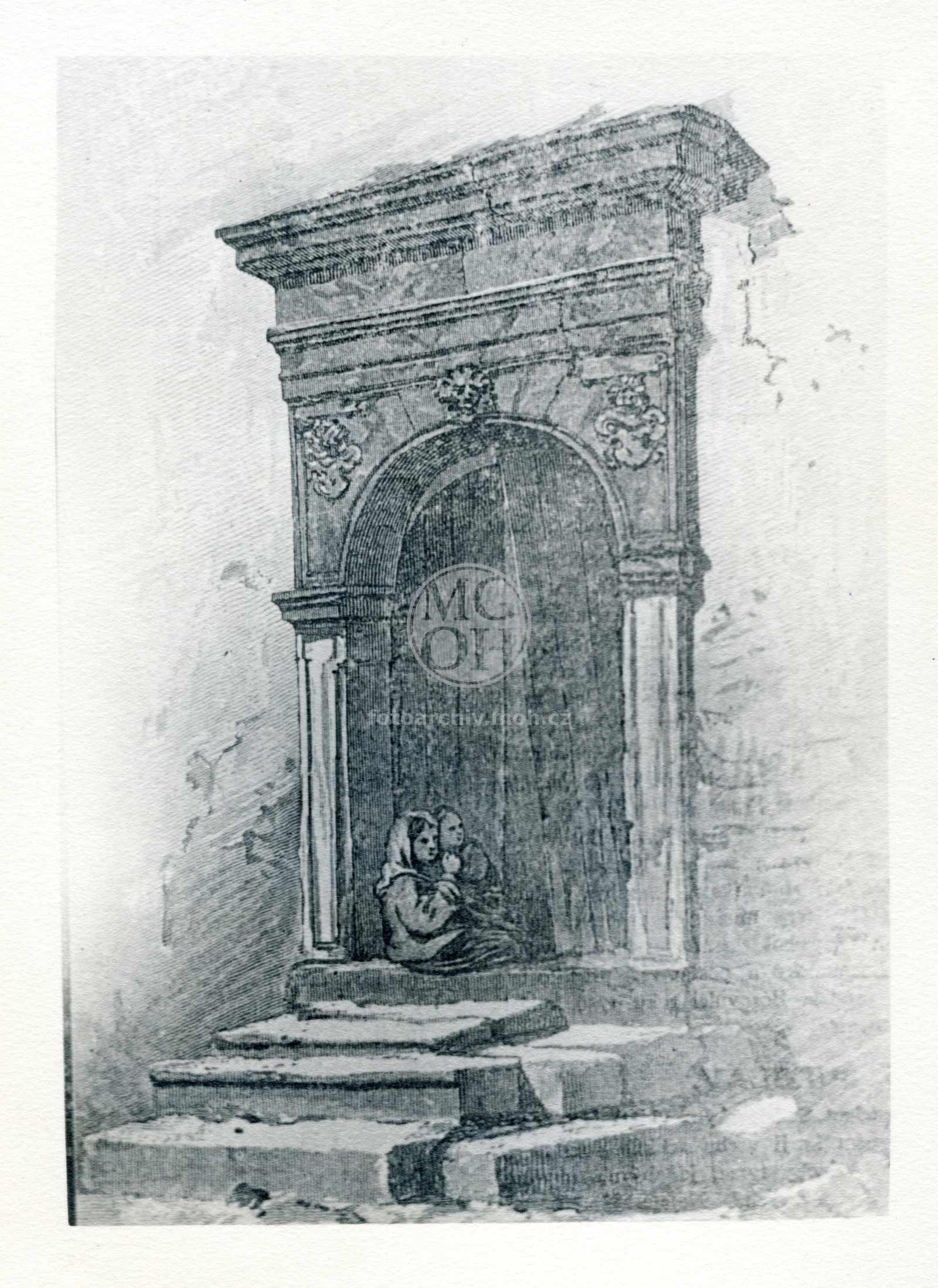 Fotografie - Portál býv. zámku dle Lickocherovy kresby