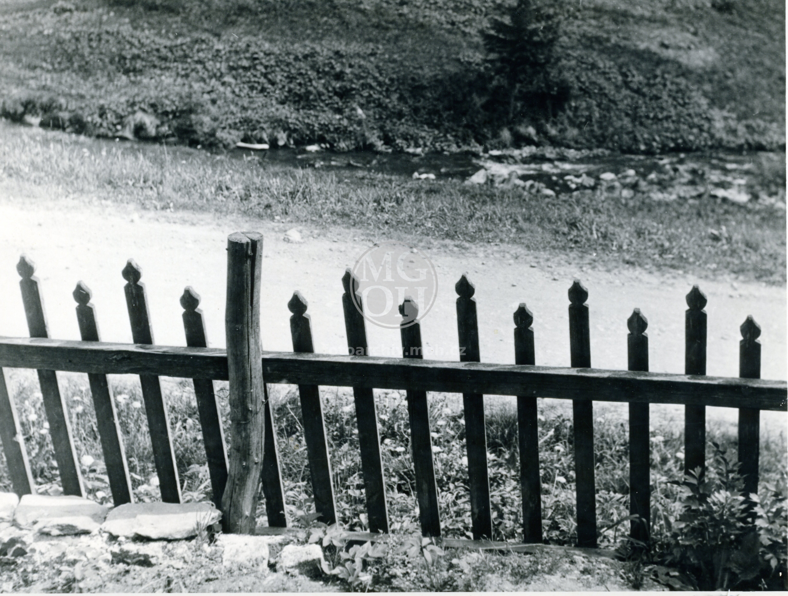 Fotografie - Zdobené tyčky u plotu