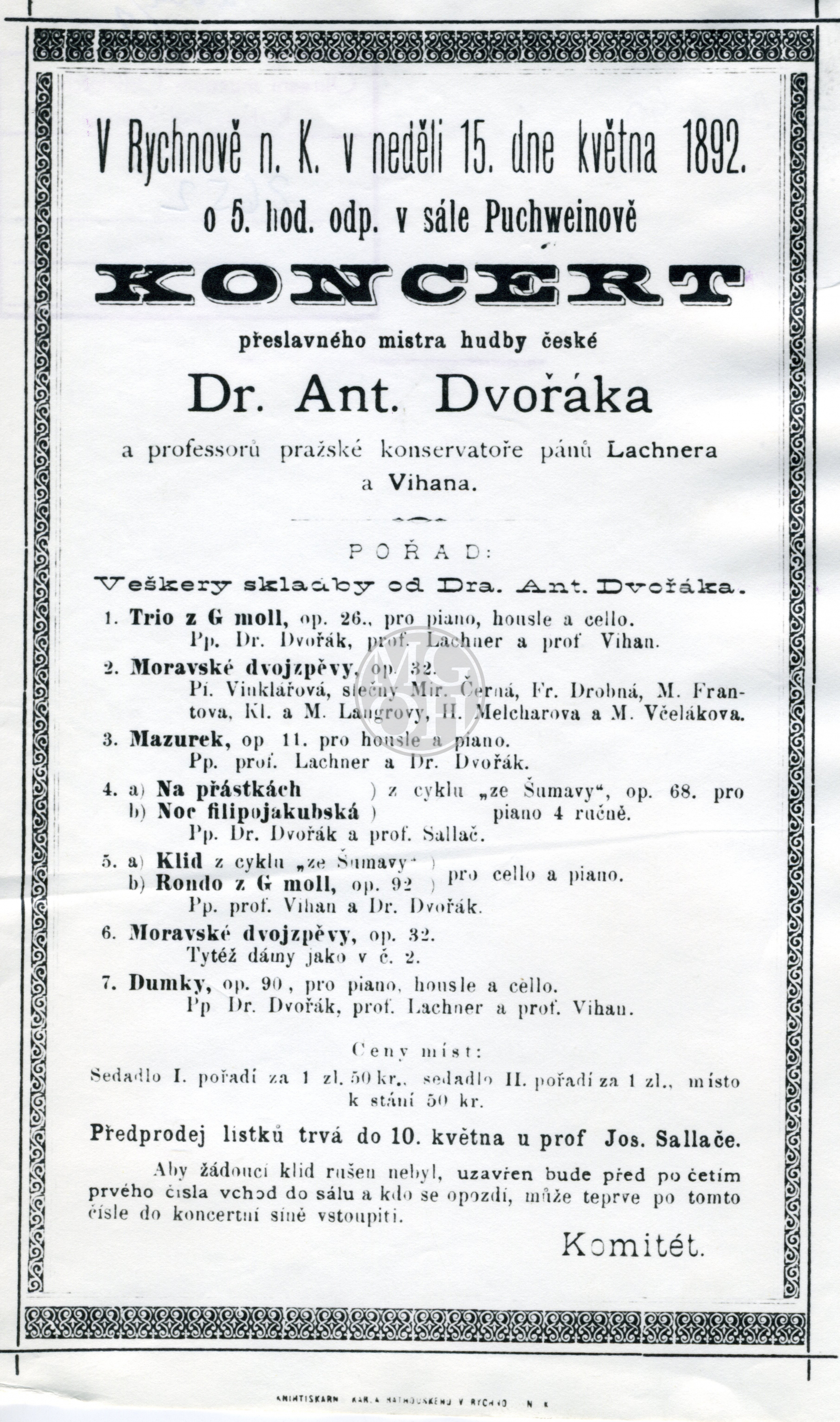 Fotografie - Plakáty na konc. Ant. Dvořáka