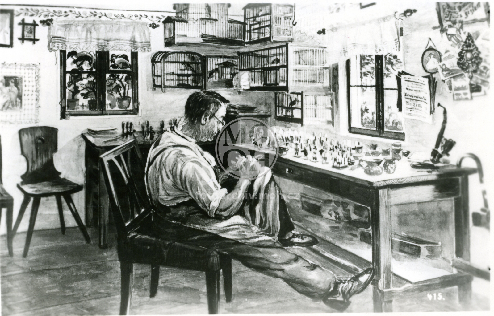 Fotografie - Řezbář, výrobce lidových jesliček