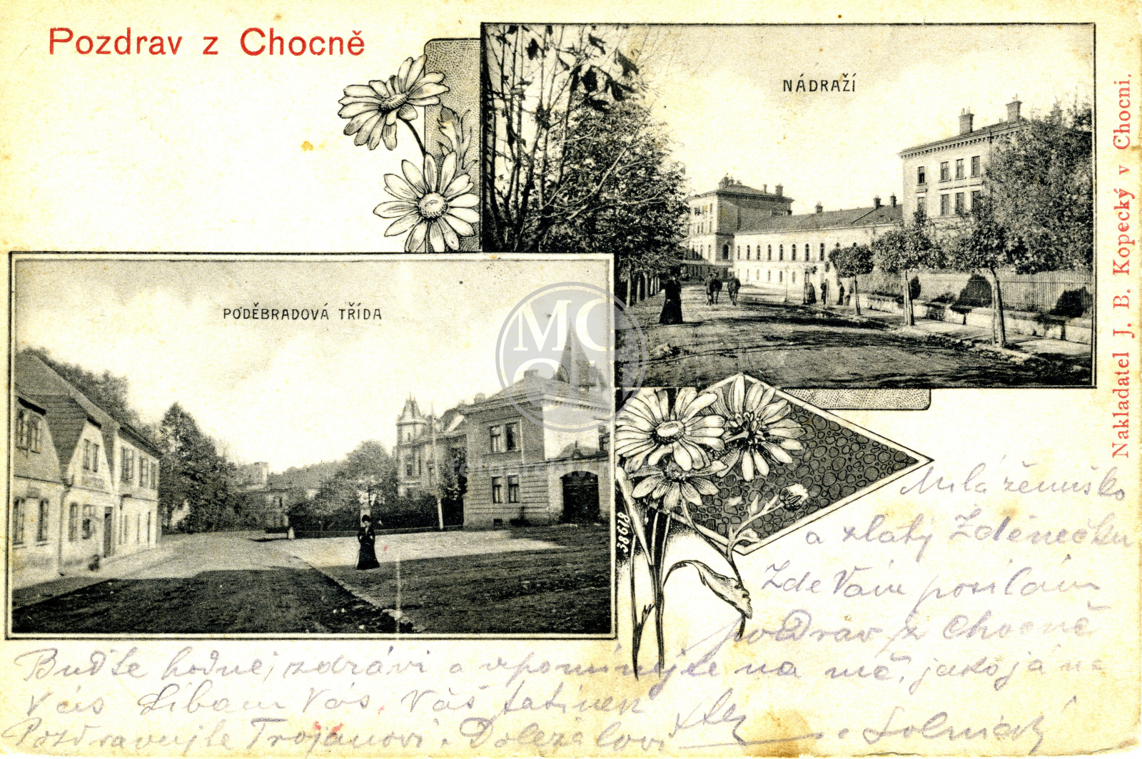 Fotografie - Dva snímky z Chocně (Poděbradová třída, Nádraží)