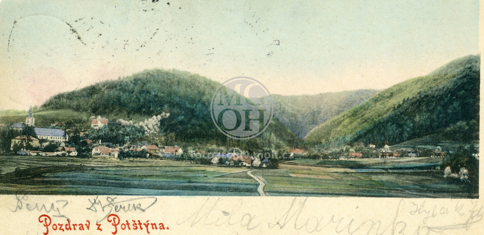 Fotografie - Pohled na městečko, hradní kopec a Kapraď