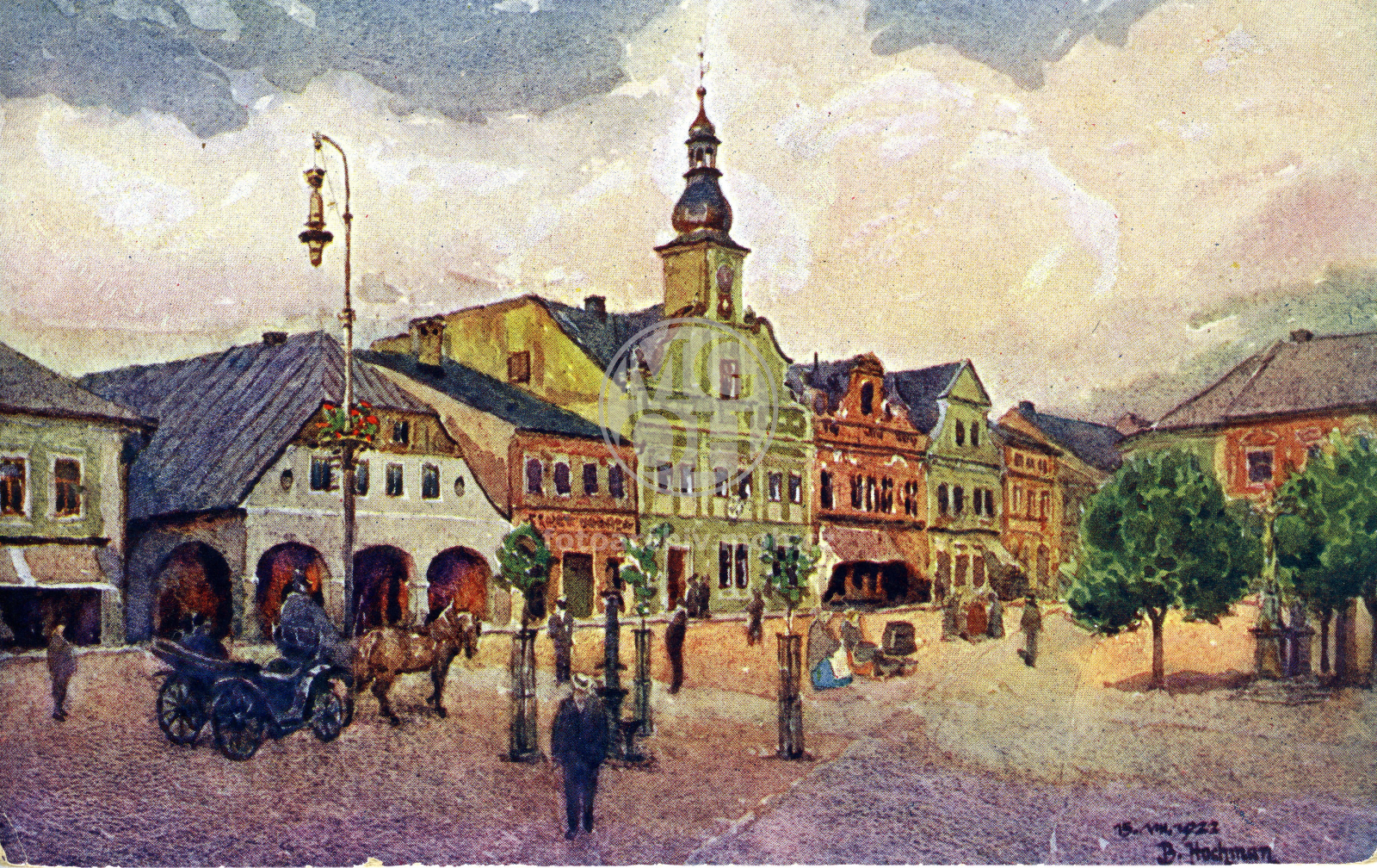 Fotografie - Náměstí, reprodukce obrazu B. Hochmana