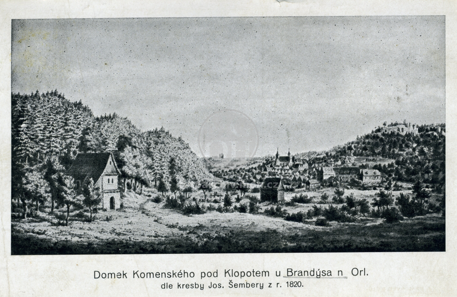 Fotografie - Domek Komenského pod Klopoty (reprodukce kresby Josefa Šembery)
Osoba: Komenský Jan Ámos (28.3.1592-15.11.1670)