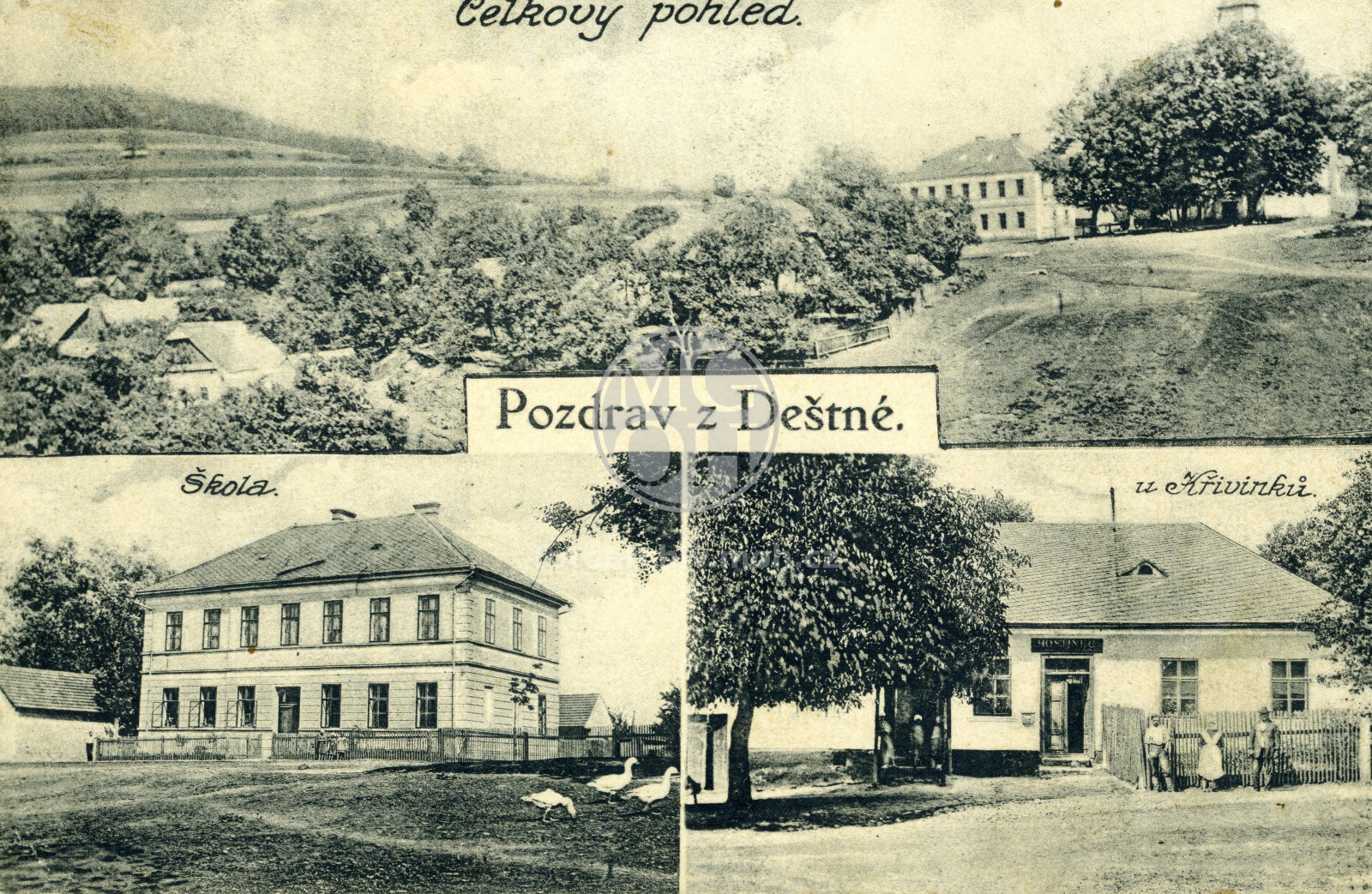 Fotografie - Celkový pohled. Škola. U Křivinků.