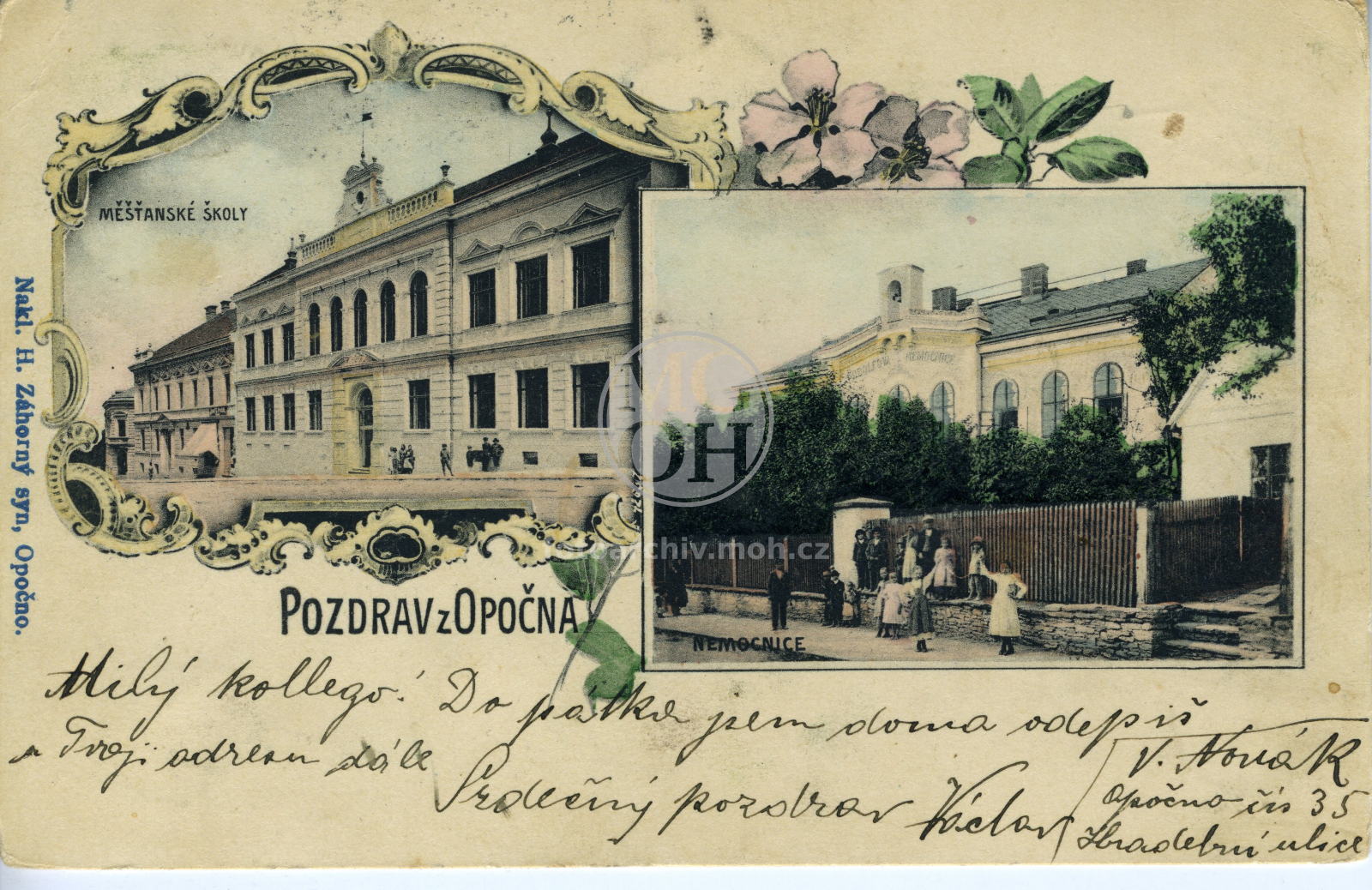 Fotografie - Měšťanské školy. Nemocnice.