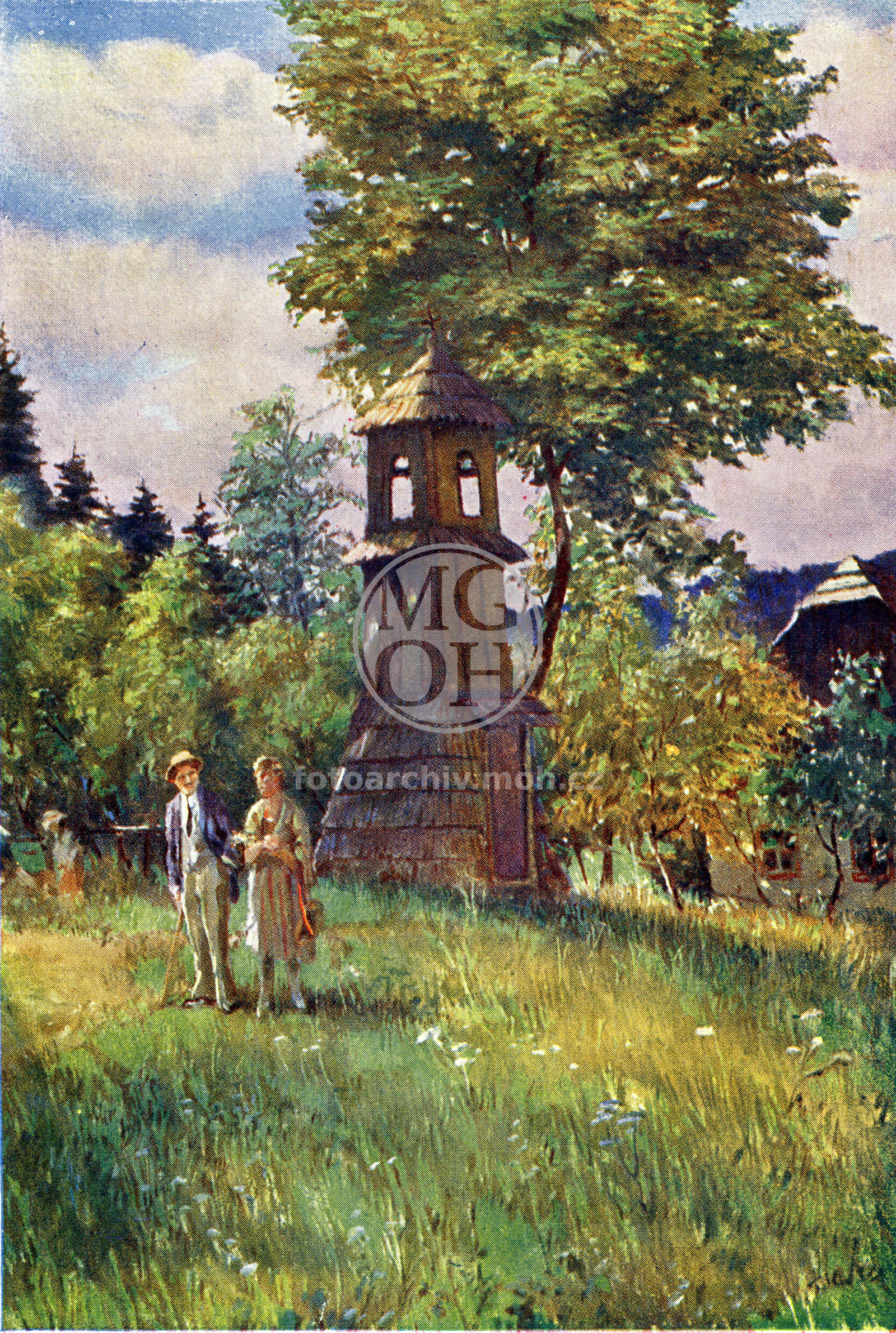 Fotografie - Zvonička (reprodukce malby Oldřicha Hlavsy)