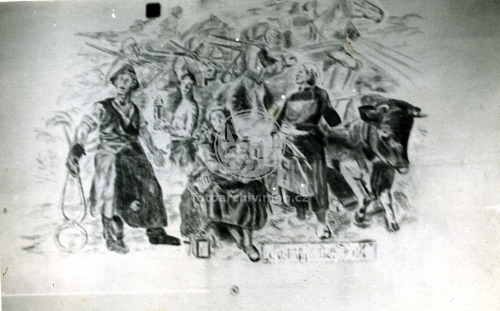 Fotografie - Malby na zdech po odchodu okupantů