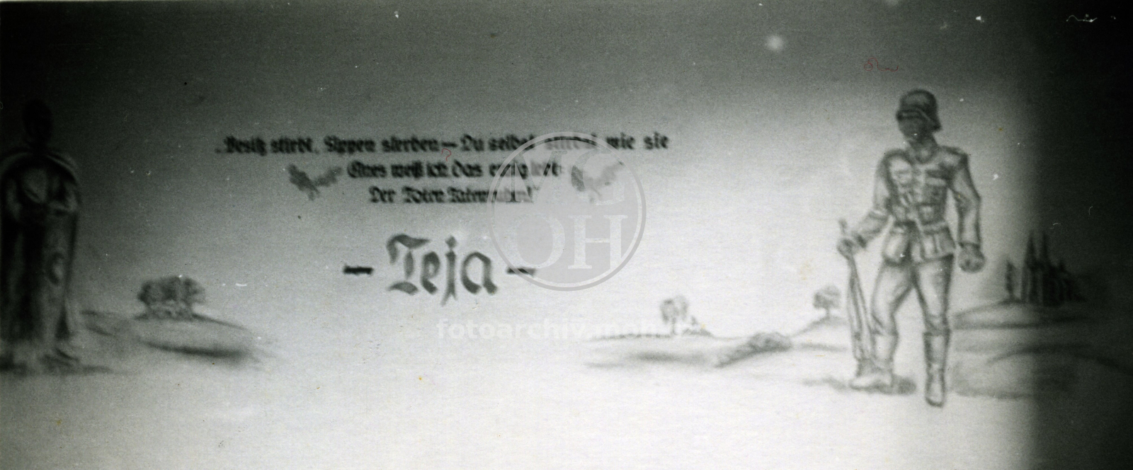 Fotografie - Malby na zdech po odchodu okupantů