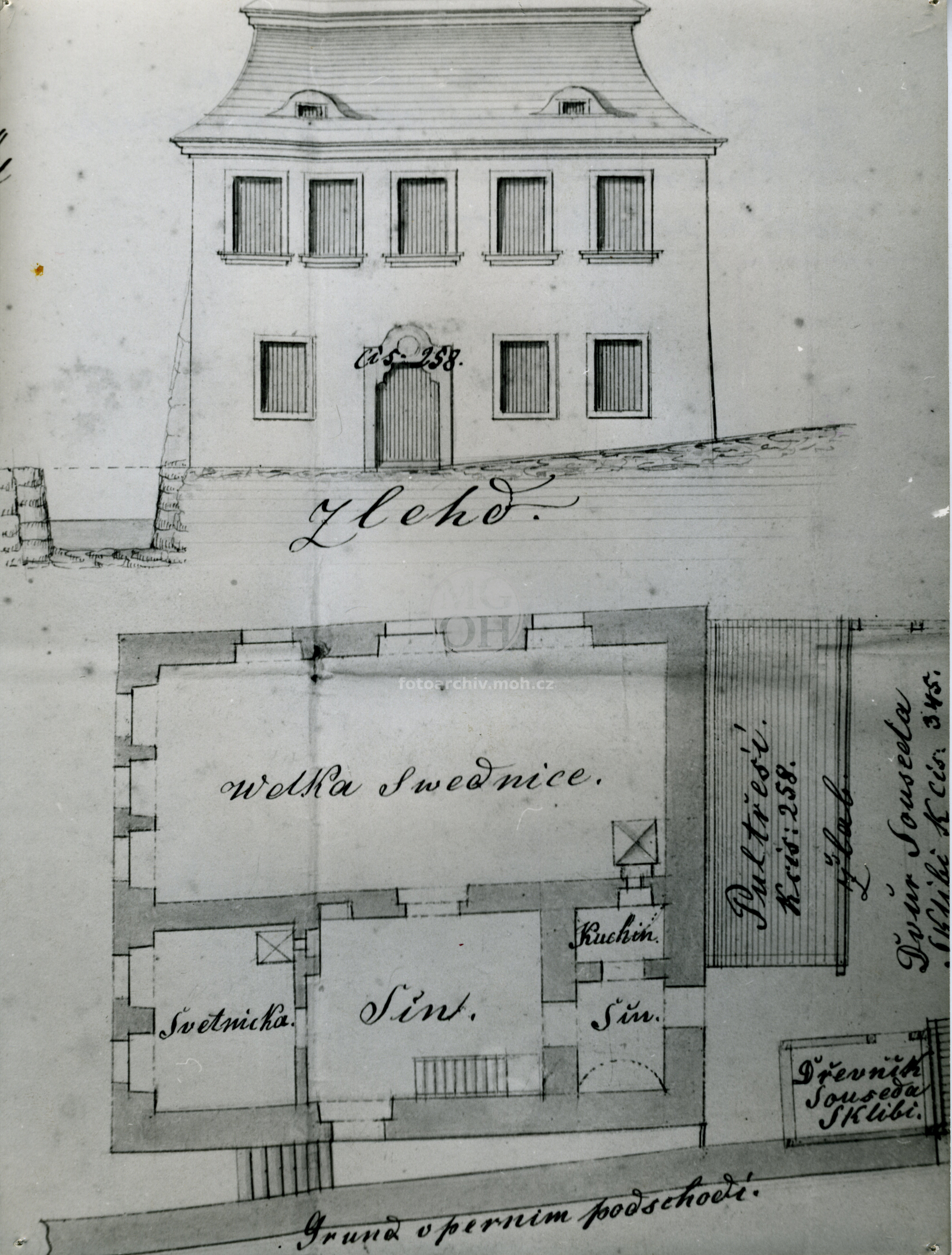 Fotografie - Plánky čp.258, býv. podkostelní mlýn