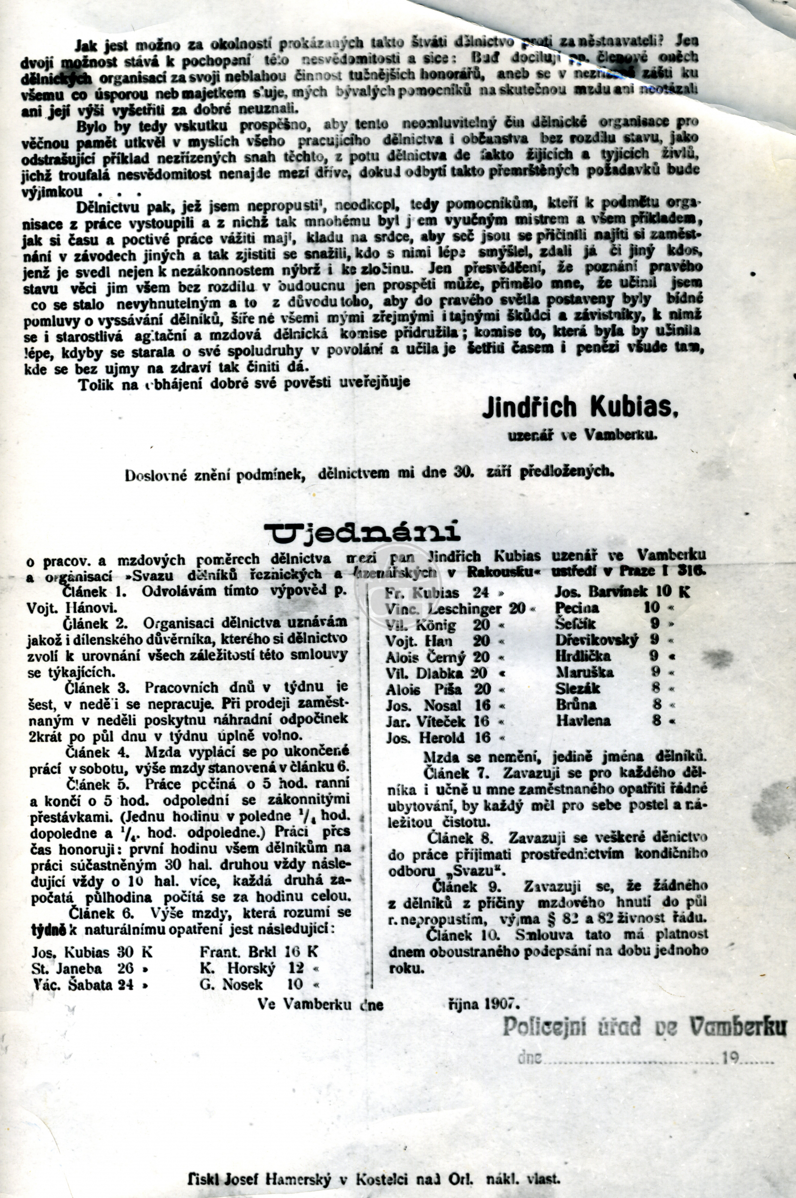 Fotografie - Provolání J. Kubiase - vysvětlení k provolání dělnictva (viz 6587)