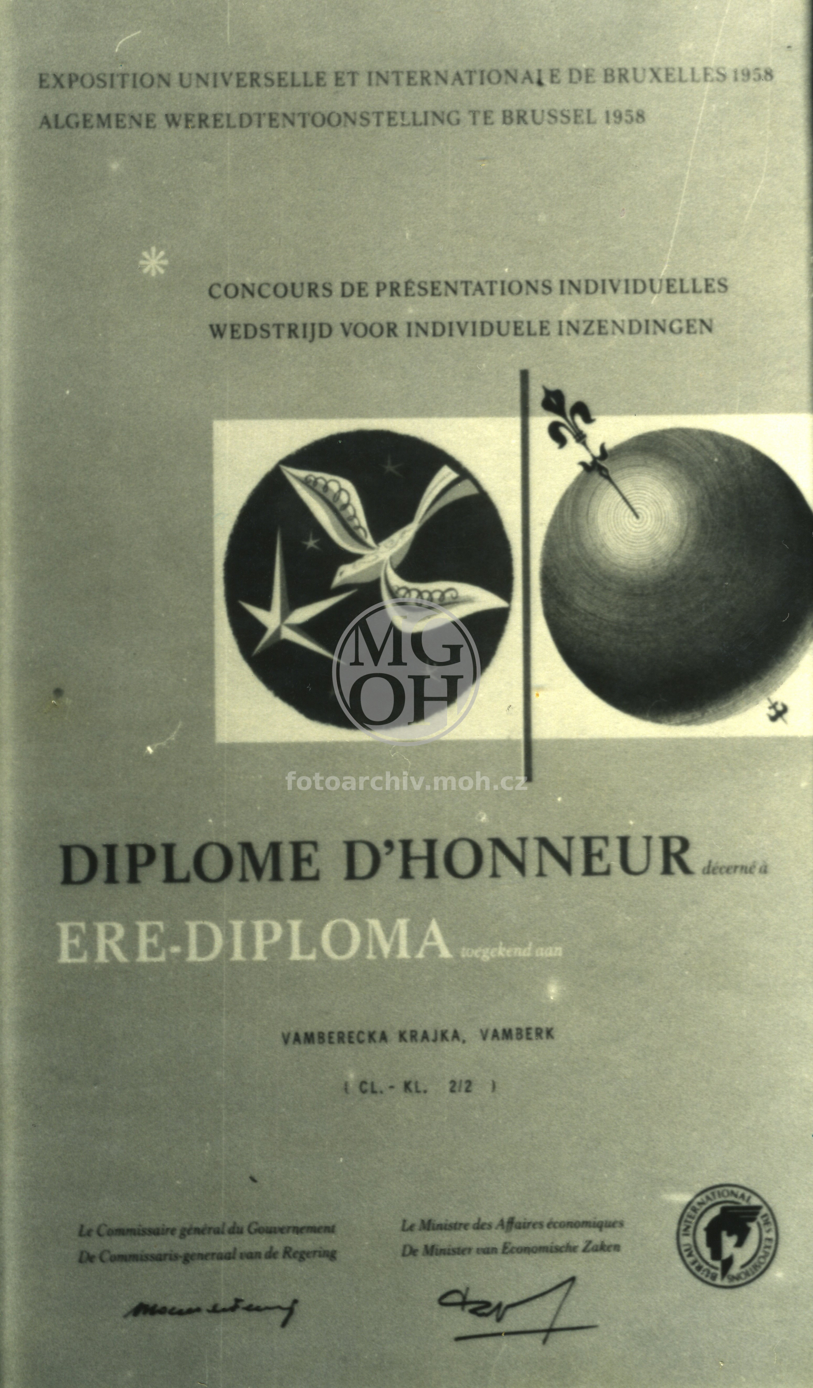 Fotografie - Diplom z Bruselu