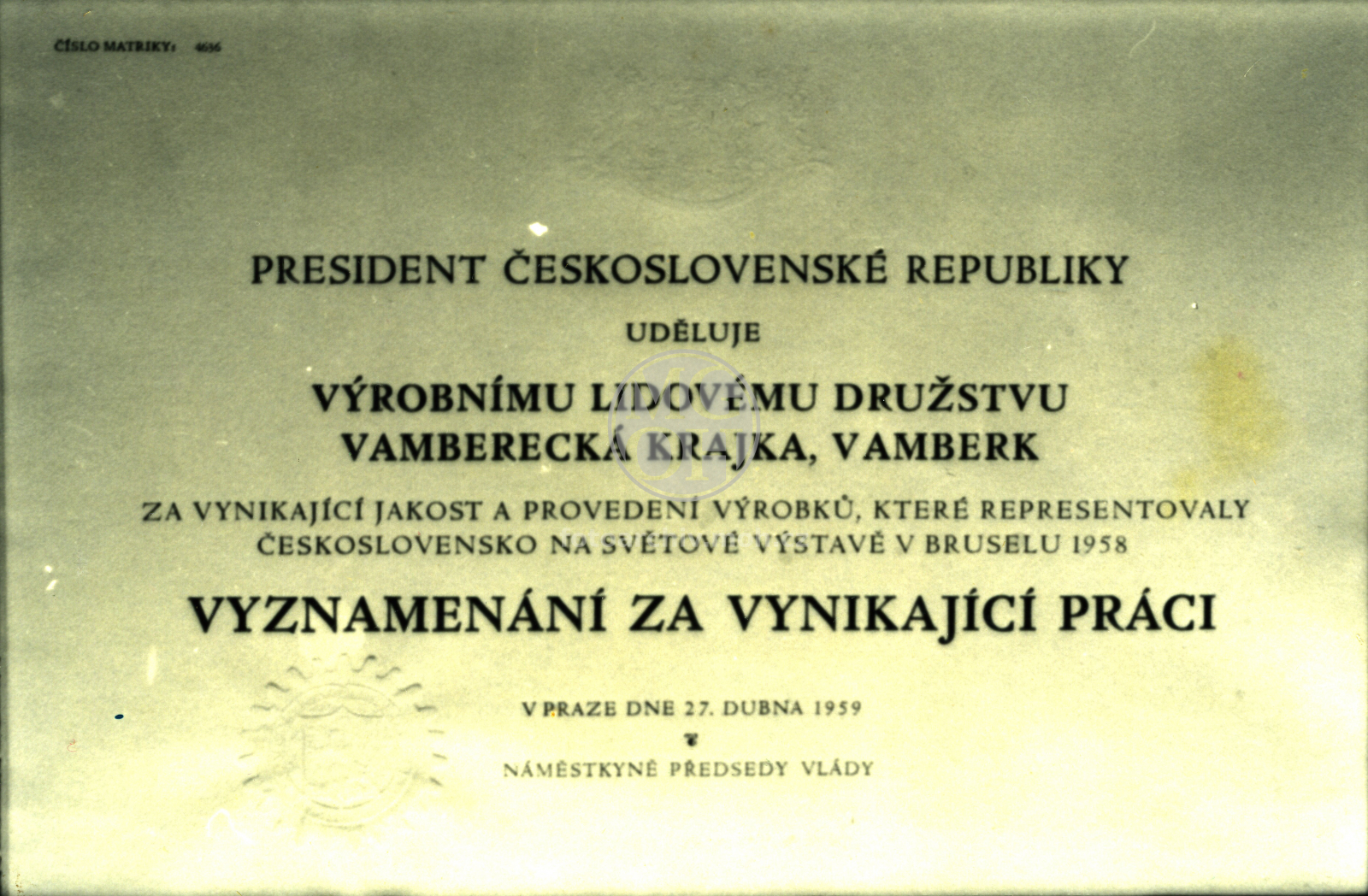 Fotografie - Vyznamenání