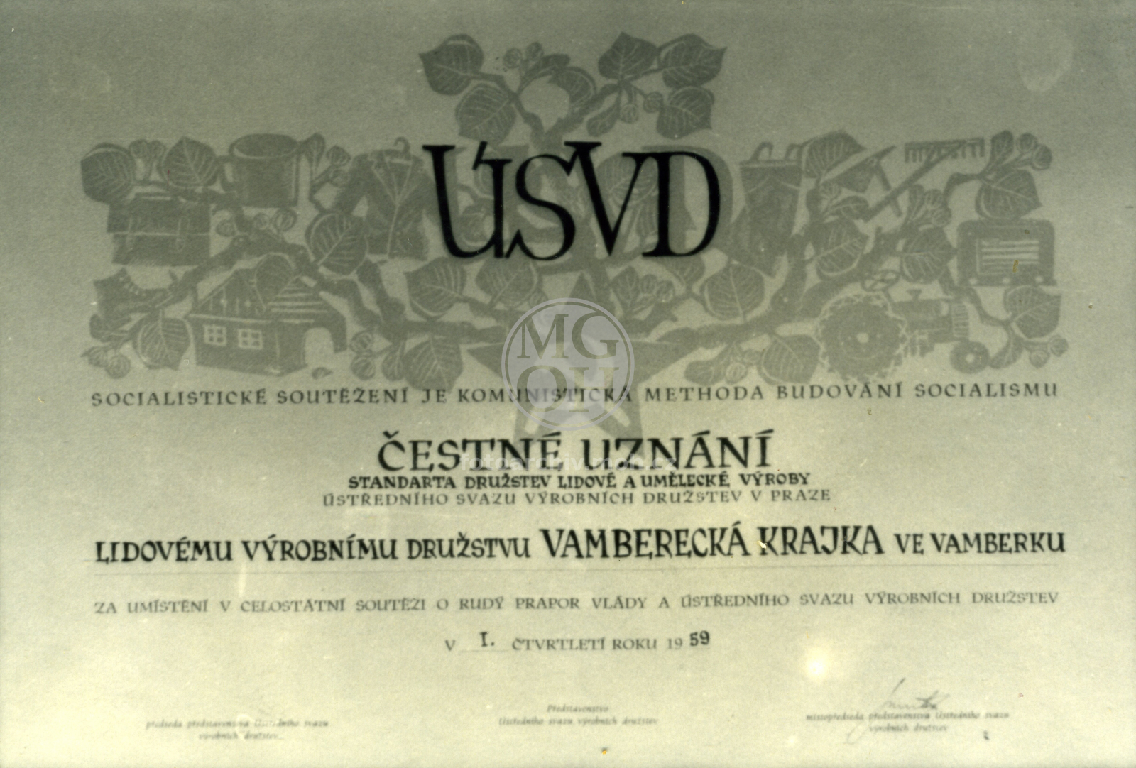 Fotografie - Diplom čestného uznání