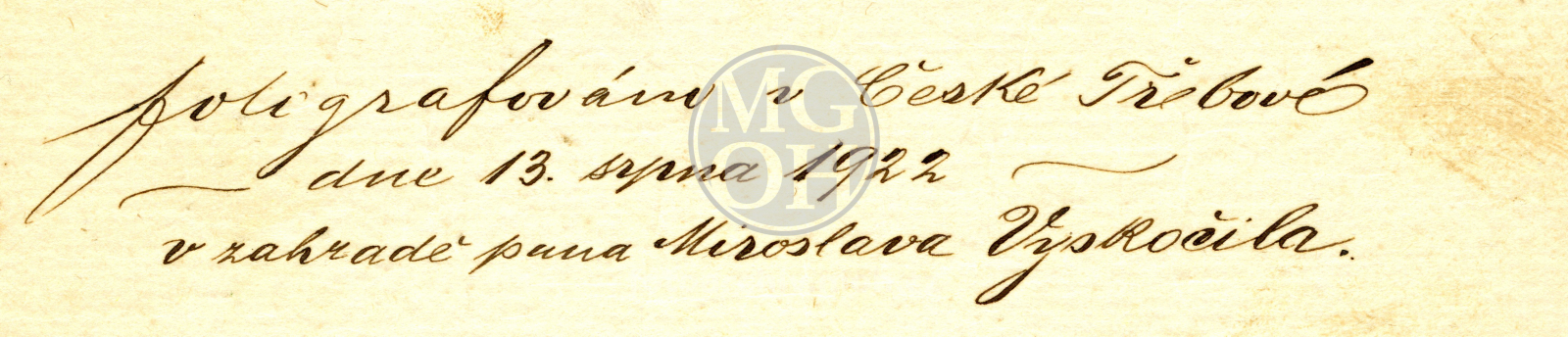 Fotografie - Skupina občanů v zahradě p. Vyskočila v České Třebové: Gustav Vyskočil *1845, Vilibald Kosek *1849, Bohumil V. Kosek *1848, Jan V. Kosek *1853