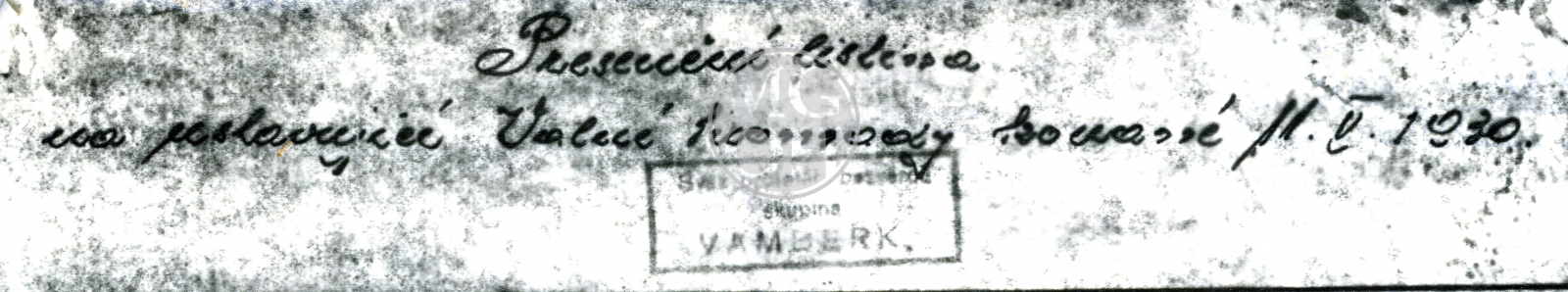 Fotografie - Valná hromada bezvěrců, presenční listina