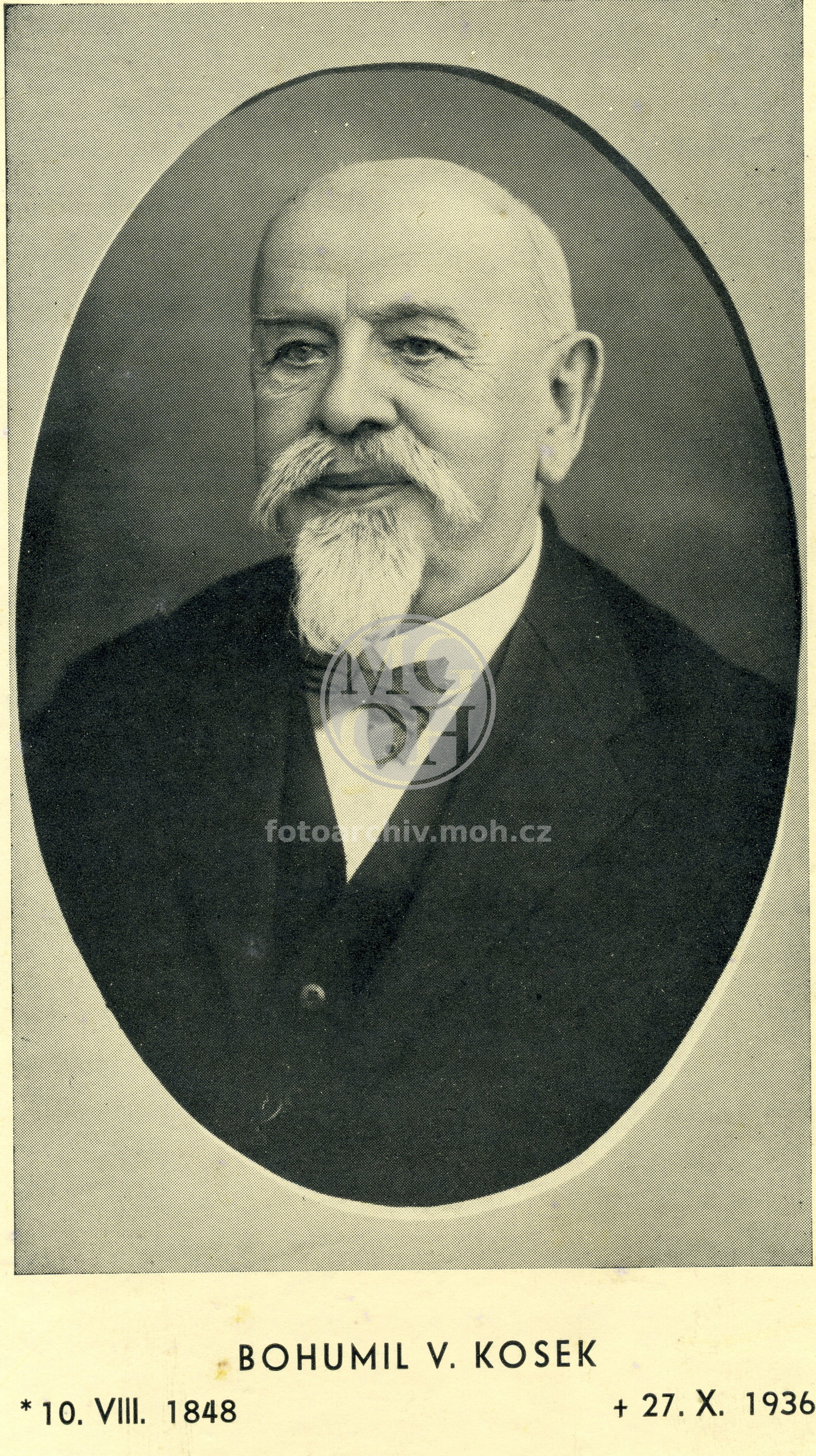 Fotografie - Bohumil V. Kosek,*10.8.1848,+27.10.1936