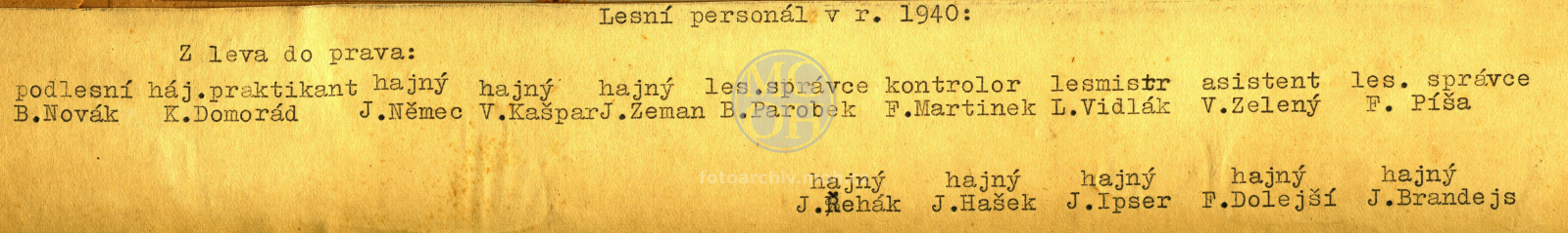 Fotografie - Lesní personál