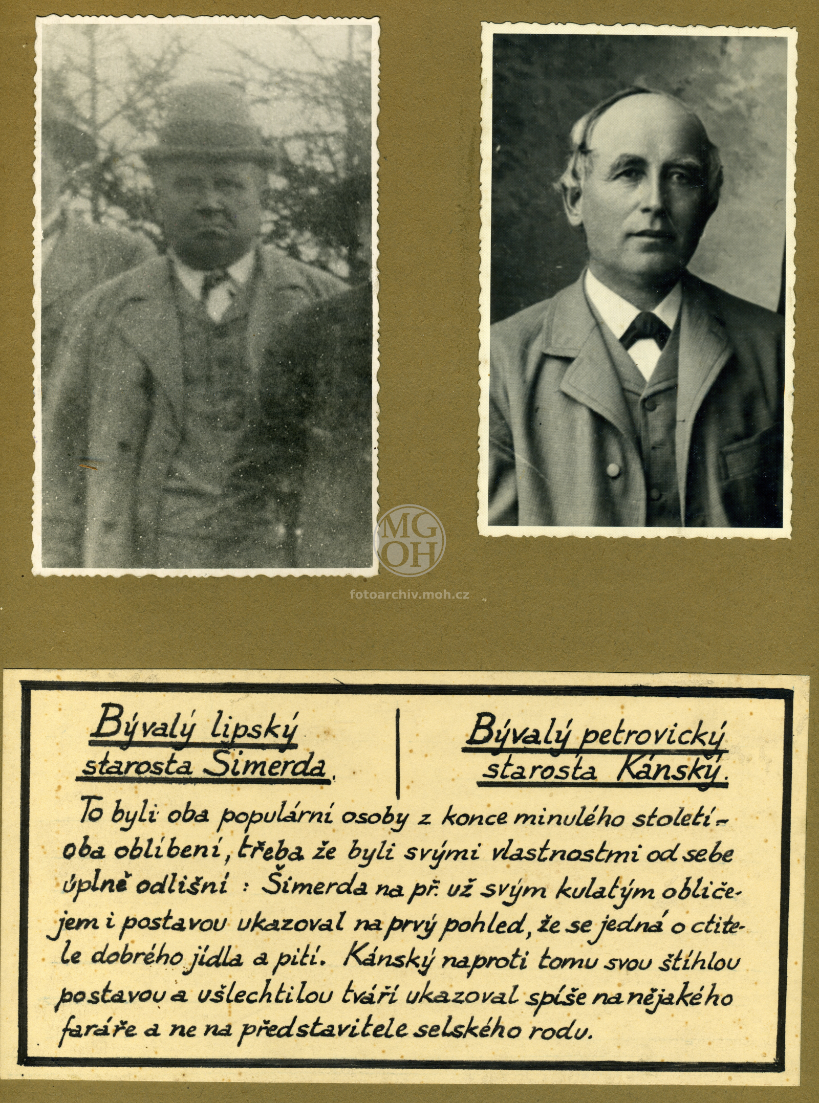 Fotografie - Starostové Petrovic a Lípy
Osoba: Šimerda a Kánský