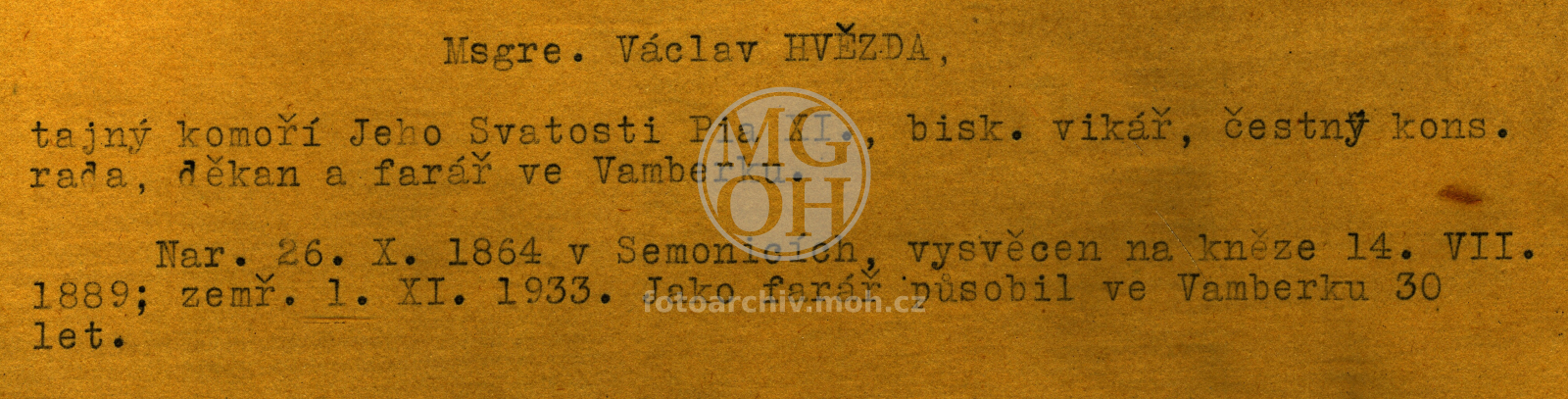 Fotografie - Osoba: Hvězda V., děkan